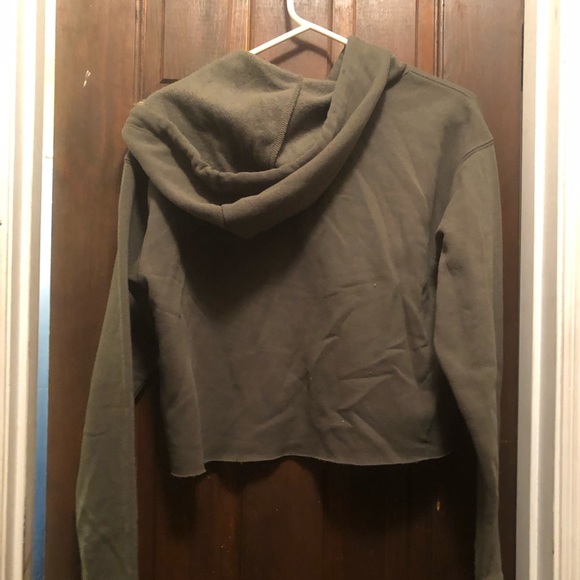 Womens Size XS Wild Fable Cutoff Pull-Over Green Olive Hoodie Sweatshirt (NEW) - Picture 7 of 7